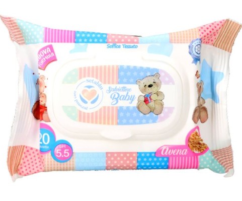 SETA BLU - SALVIETTINE BABY AVENA , 20 PEZZI